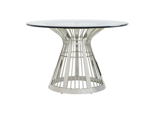 Lexington Ariana Riviera Stainless Center Table w/ 48" Glass Top in Platinum-48C image