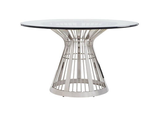 Lexington Ariana Riviera Stainless Center Table w/ 54" Glass Top in Platinum-54C image
