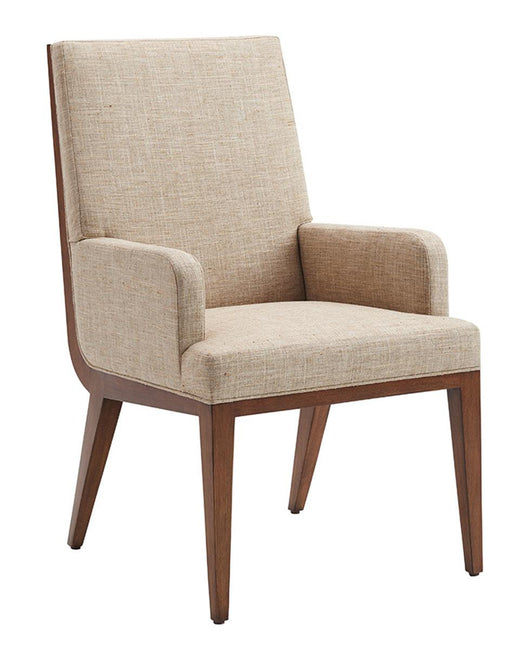 Lexington Kitano Marino Upholstered Arm Chair in Taupe and Ivory (Set of 2) image