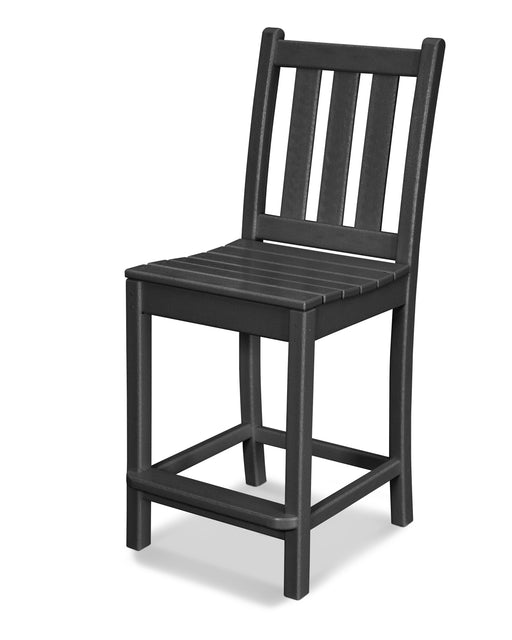 POLYWOOD Traditional Garden Counter Side Chair in Black image