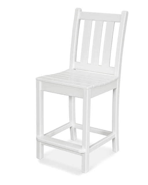 POLYWOOD Traditional Garden Counter Side Chair in White image