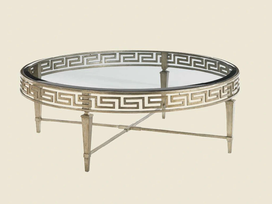 Lexington Tower Place Deerfield Round Cocktail Table in Walnut Brown Finish