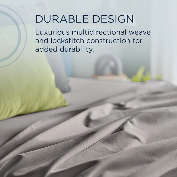 TEMPUR Luxe Egyptian Cotton Pillowcase Set Cool Gray