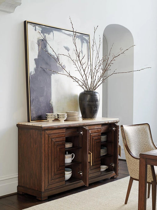 Lexington Furniture Silverado Los Gatos Stone Top in Walnut