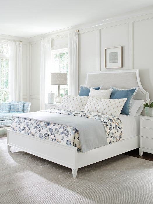 Lexington Furniture Avondale Inverness Cal King Upholstered Panel Bed in Alabaster White