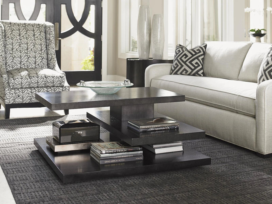 Lexington Furniture Carrera Evora Square Cocktail Table in Carbon Gray