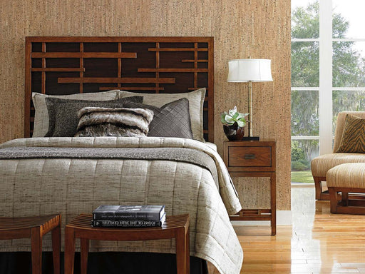 Tommy Bahama Home Island Fusion Queen Shanghai Panel Bed in Dark Walnut image