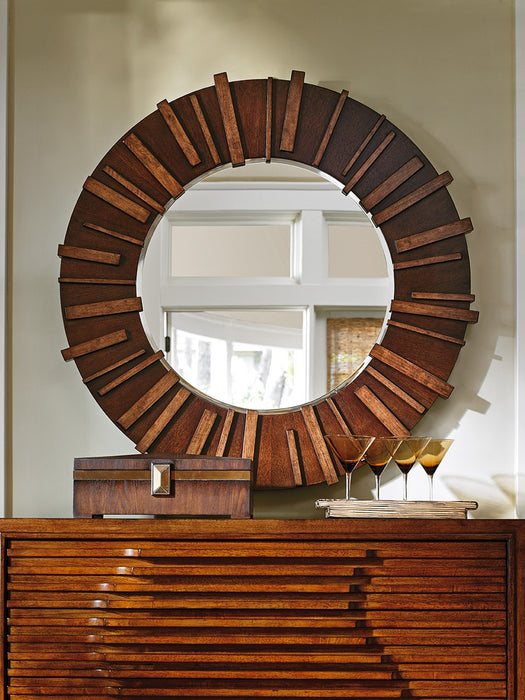 Tommy Bahama Home Island Fusion Kobe Round Mirror in Dark Walnut image