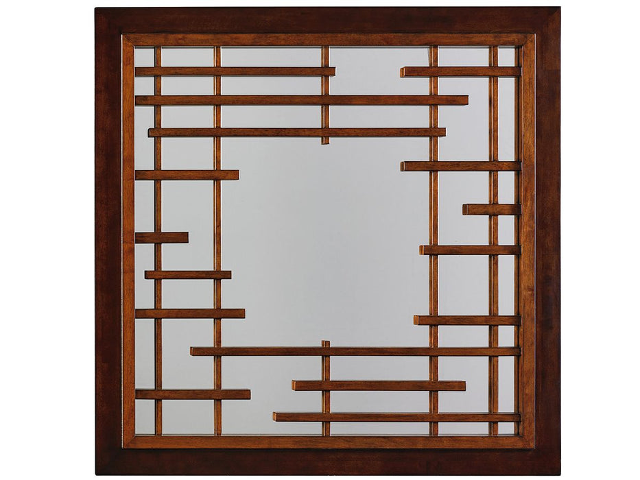 Tommy Bahama Home Island Fusion Mikasa Square Mirror in Dark Walnut