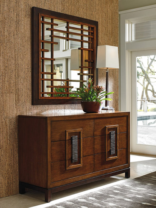 Tommy Bahama Home Island Fusion Mikasa Square Mirror in Dark Walnut image
