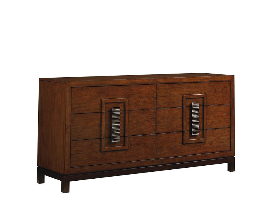 Tommy Bahama Home Island Fusion Heron Island Double Dresser in Dark Walnut