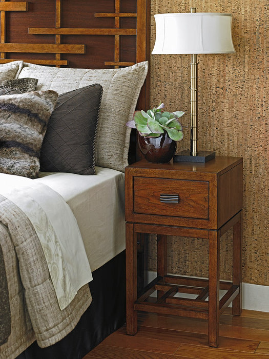 Tommy Bahama Home Island Fusion Hana Night Table in Dark Walnut