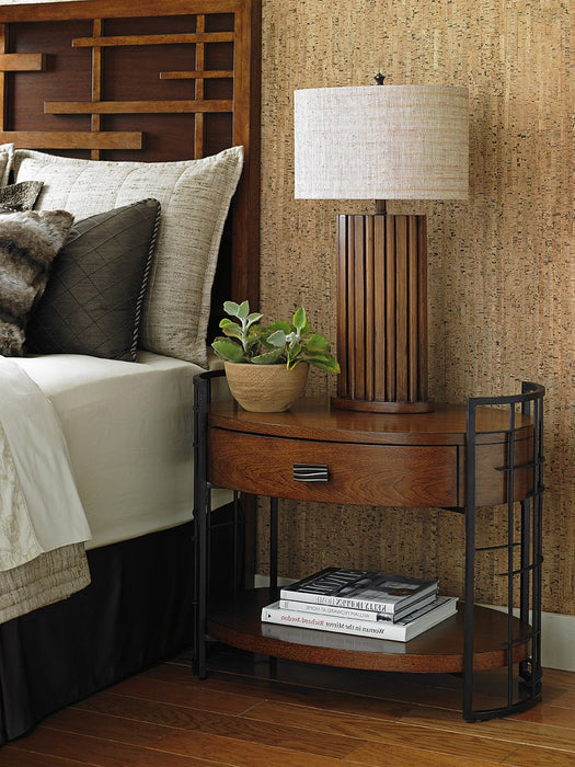 Tommy Bahama Home Island Fusion Sendai High/Low Nightstand in Dark Walnut