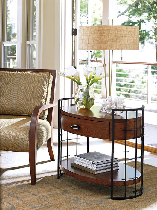 Tommy Bahama Home Island Fusion Sendai High/Low Nightstand in Dark Walnut