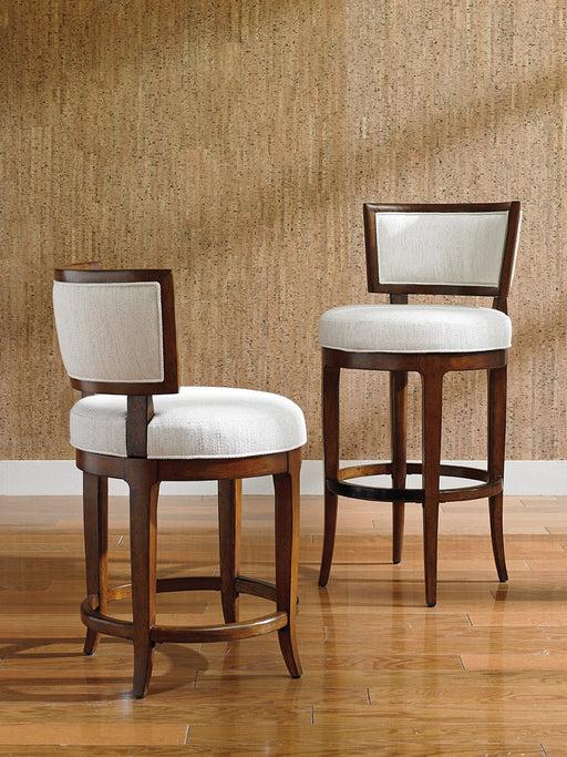 Tommy Bahama Home Island Fusion Macau Swivel Bar Stool in Dark Walnut (Set of 2) image
