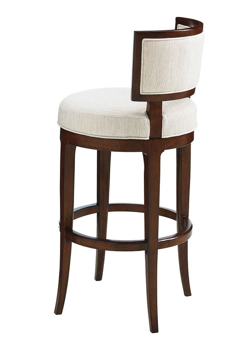 Tommy Bahama Home Island Fusion Macau Swivel Bar Stool in Dark Walnut (Set of 2)