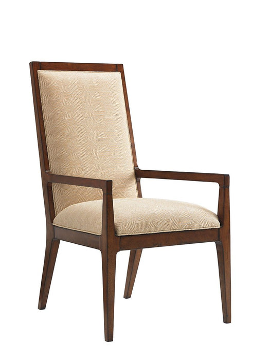 Tommy Bahama Home Island Fusion Natori Slat Back Arm Chair in Cresting Waves (Set of 2)