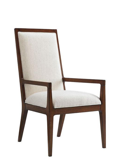 Tommy Bahama Home Island Fusion Natori Slat Back Arm Chair in Ivory (Set of 2)