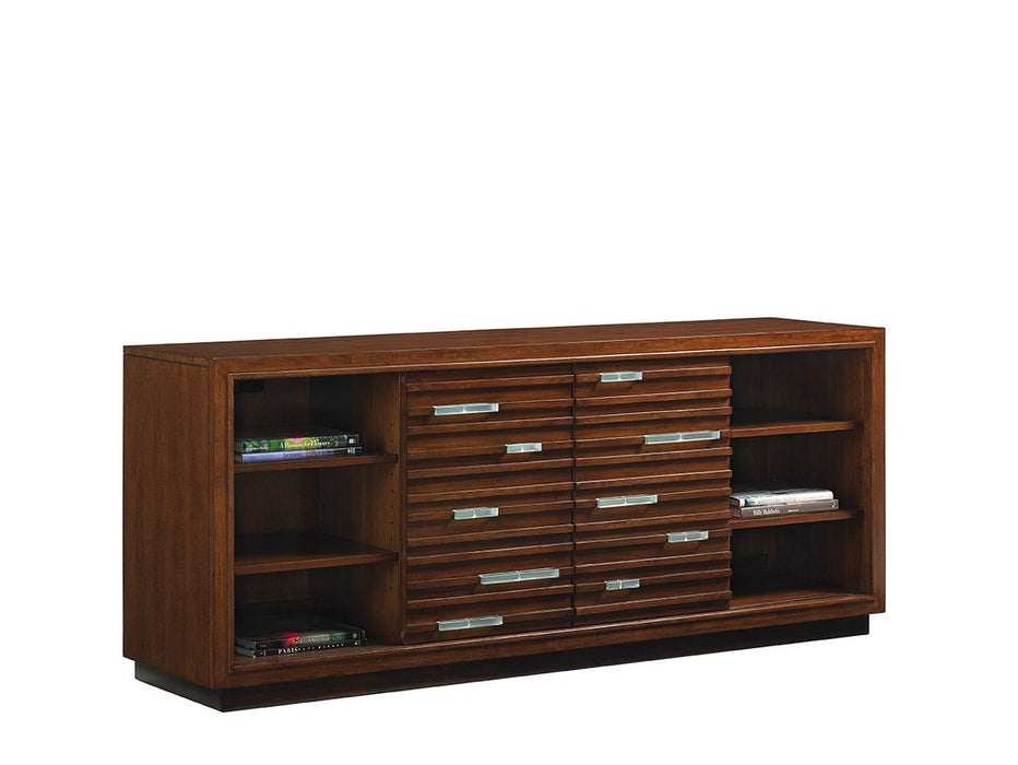 Tommy Bahama Home Island Fusion Princeville Media Console in Dark Walnut