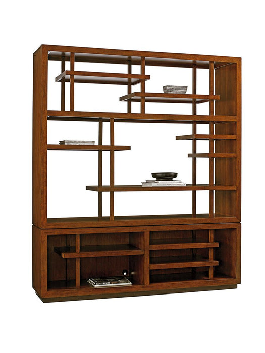 Tommy Bahama Home Island Fusion Taipei Media Bookcase in Dark Walnut