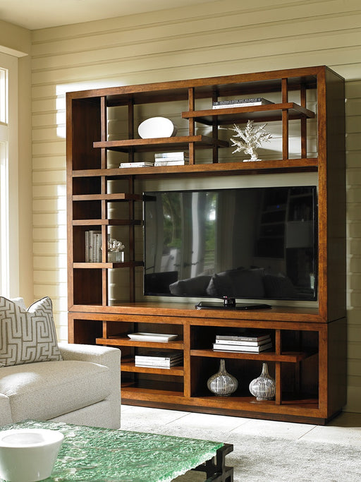 Tommy Bahama Home Island Fusion Taipei Media Bookcase in Dark Walnut image