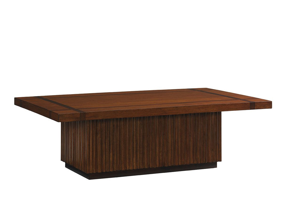 Tommy Bahama Home Island Fusion Castaway Rectangular Cocktail Table in Dark Walnut
