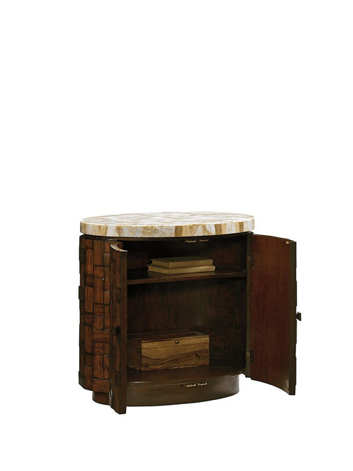 Tommy Bahama Home Island Fusion Banyan Oval Accent Table in Dark Walnut image
