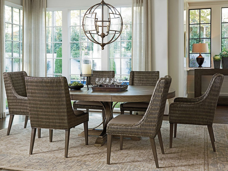 Tommy Bahama Home Cypress Point Atwell Dining Table in Hatteras Gray