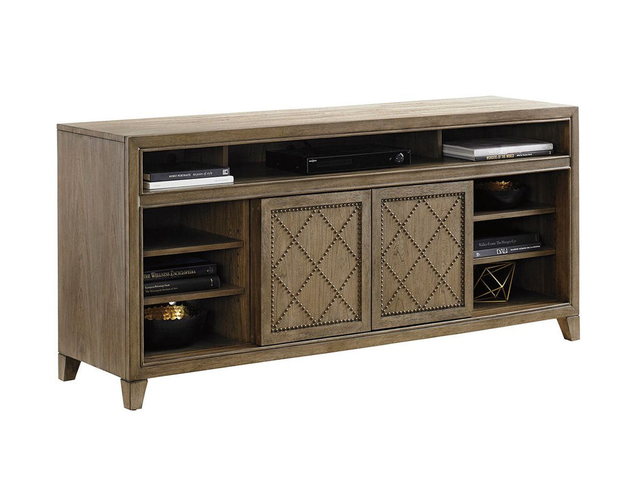 Tommy Bahama Home Cypress Point Fairbanks Media Console in Hatteras Gray