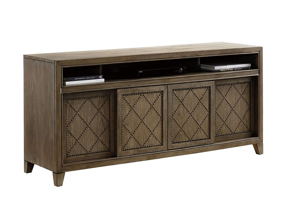 Tommy Bahama Home Cypress Point Fairbanks Media Console in Hatteras Gray