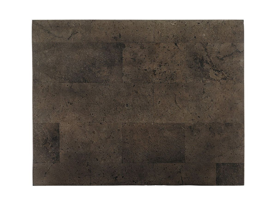 Tommy Bahama Home Cypress Point Montera Travertine End Table in Burnt Sienna