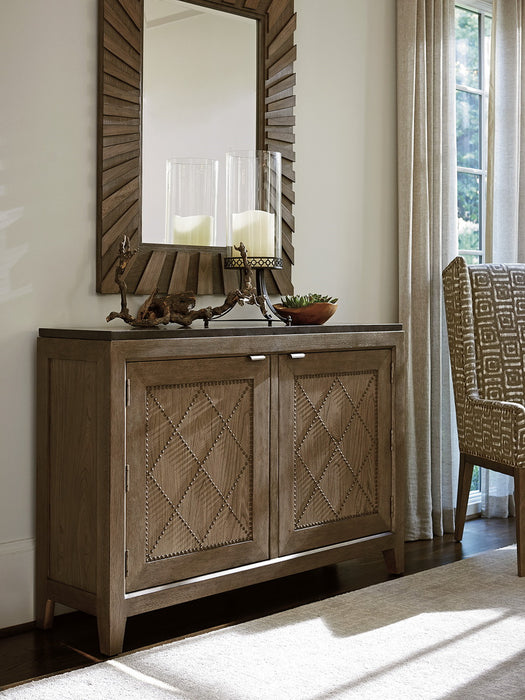 Tommy Bahama Home Cypress Point Ardley Sunburst Mirror in Hatteras Gray