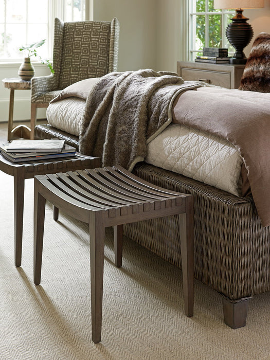 Tommy Bahama Home Cypress Point Pelham Bed Bench in Smoke Gray