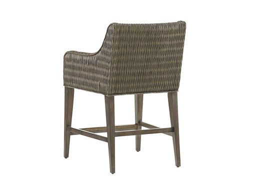 Tommy Bahama Home Cypress Point Turner Woven Counter Stool (Set of 2) in Smoke Gray image