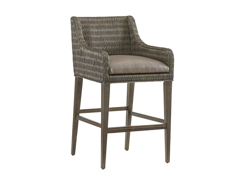 Tommy Bahama Home Cypress Point Turner Woven Bar Stool (Set of 2) in Smoke Gray