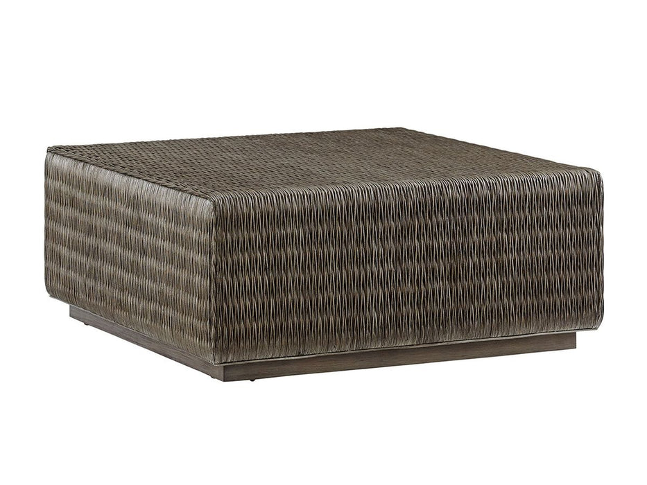 Tommy Bahama Home Cypress Point Seawatch Woven Cocktail Table in Hatteras Gray