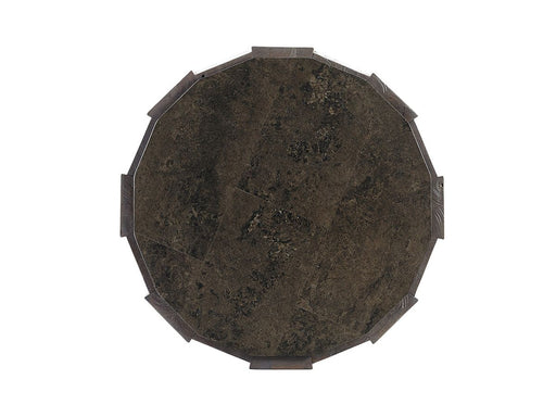 Tommy Bahama Home Cypress Point Everett Round Travertine End Table in Gray image