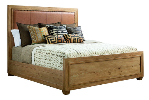 Tommy Bahama Home Los Altos Queen Antilles Upholstered Panel Bed in Natural Oak image