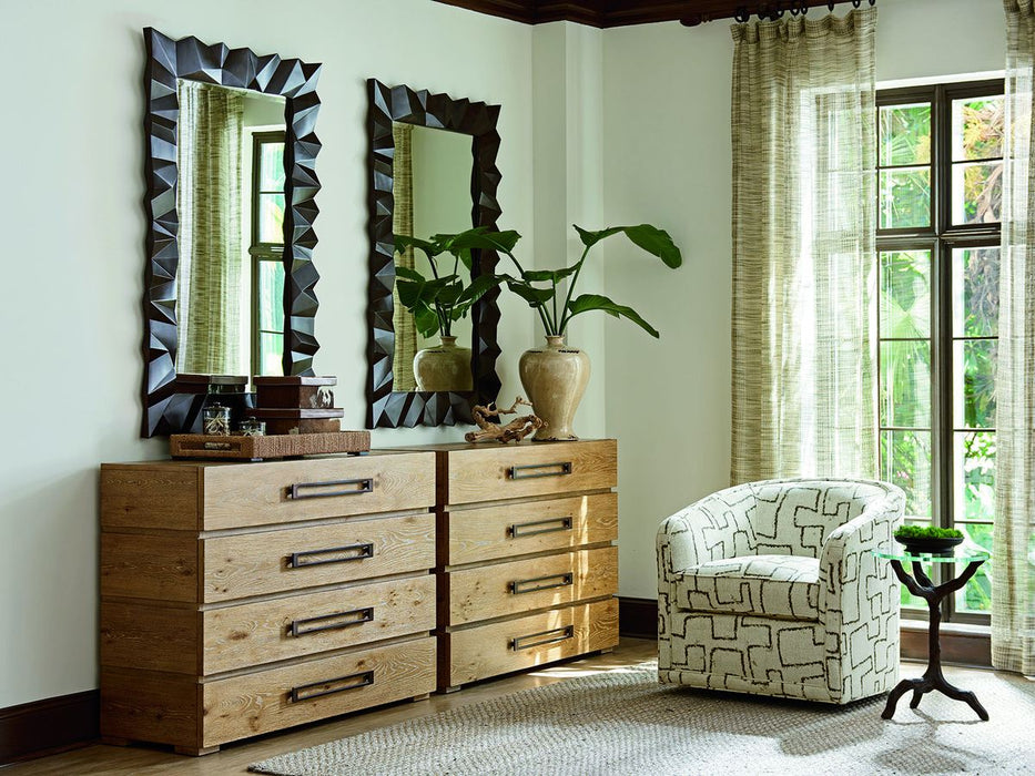 Tommy Bahama Home Los Altos Carlisle Rectangular Mirror in Natural Oak