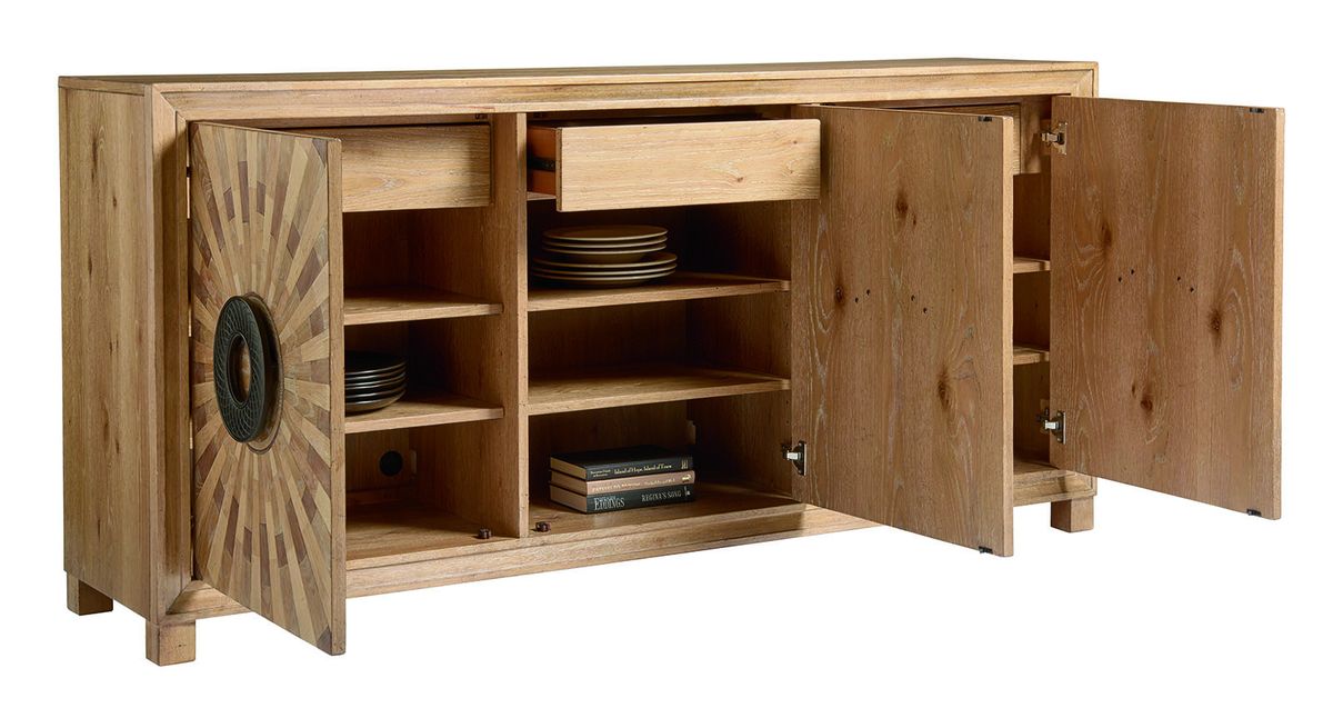 Tommy Bahama Home Los Altos Viceroy 3 Door Buffet in Natural Oak