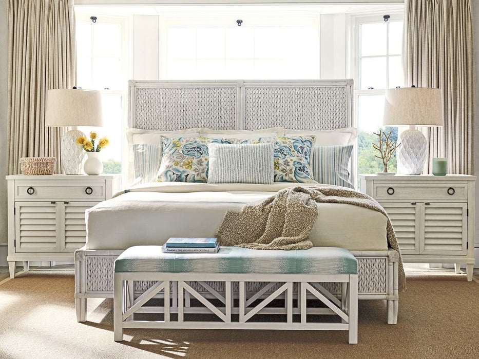 Tommy Bahama Ocean Breeze Siesta Key Queen Woven Panel Bed in White