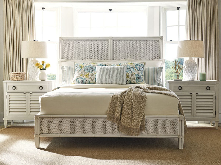 Tommy Bahama Ocean Breeze Siesta Key Queen Woven Panel Bed in White