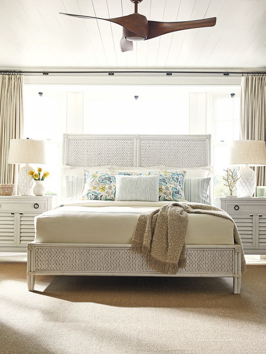 Tommy Bahama Ocean Breeze Siesta Key Queen Woven Panel Bed in White