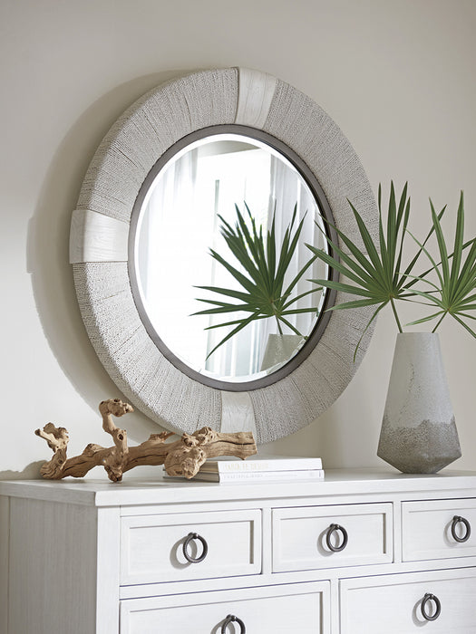 Tommy Bahama Ocean Breeze Seacroft Round Mirror in Sand
