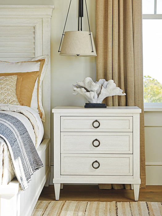 Tommy Bahama Ocean Breeze Bonita 3 Drawer Nightstand in White