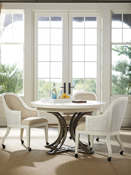 Tommy Bahama Ocean Breeze Bayview Arm Chair with Casters in Carribean Sands (Set of 2)