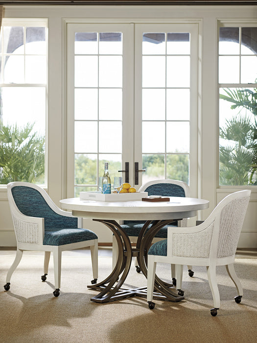 Tommy Bahama Ocean Breeze Marsh Creek Round Dining Table in White