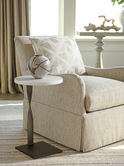 Tommy Bahama Ocean Breeze Rockville Round Martini Table in Aged Pewter/White