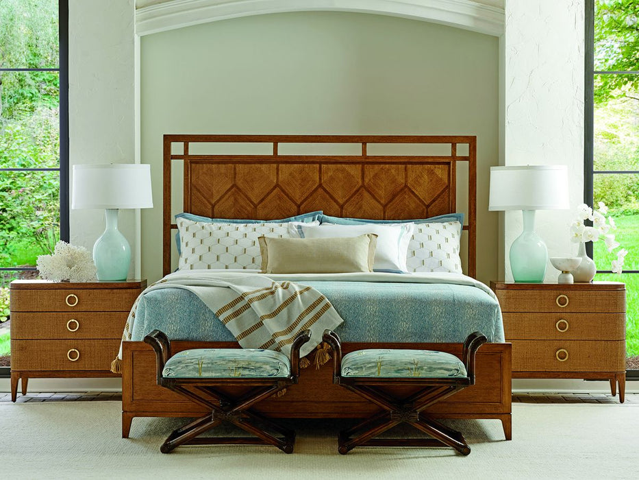 Tommy Bahama Palm Desert Moreno 3 Drawer Nightstand in Tan