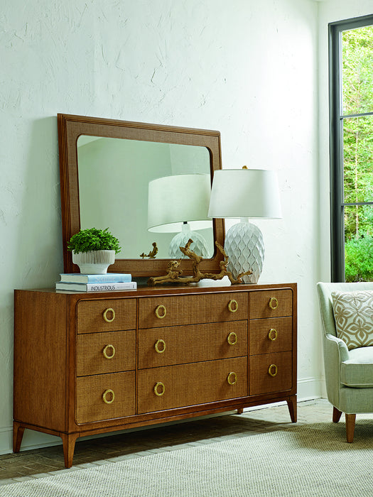 Tommy Bahama Palm Desert Paxton 9 Drawer Triple Dresser in Tan